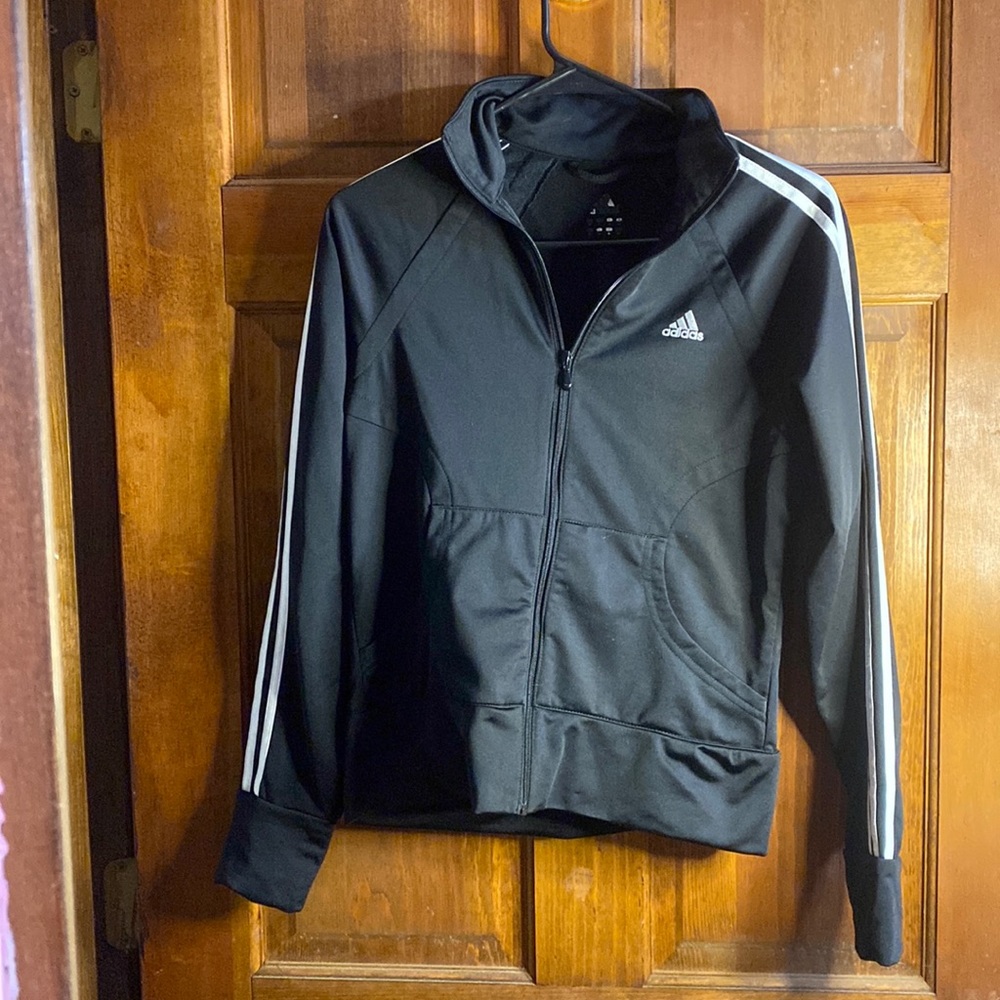 Adidas Black Zip Up. Juniors Size L